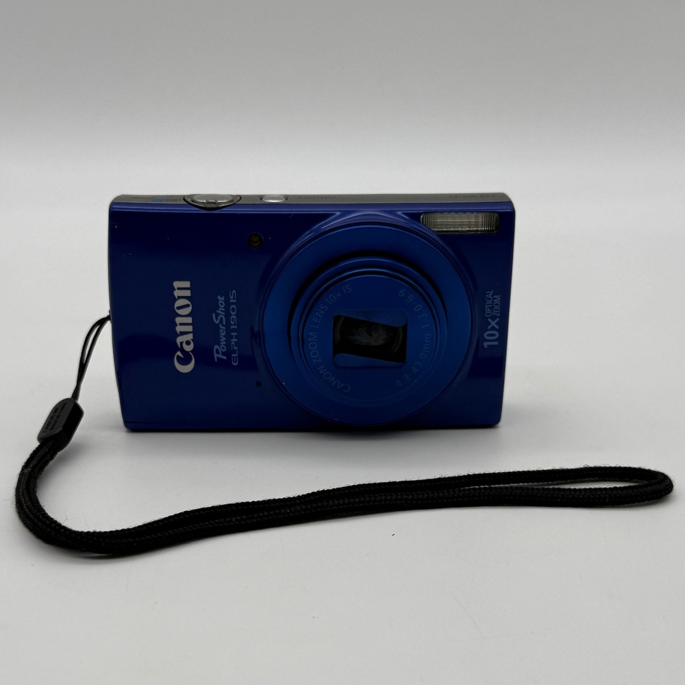 Canon PowerShot ELPH 190 IS Digital Camera Blue 10x Zoom PC2286 *LENS ERROR*